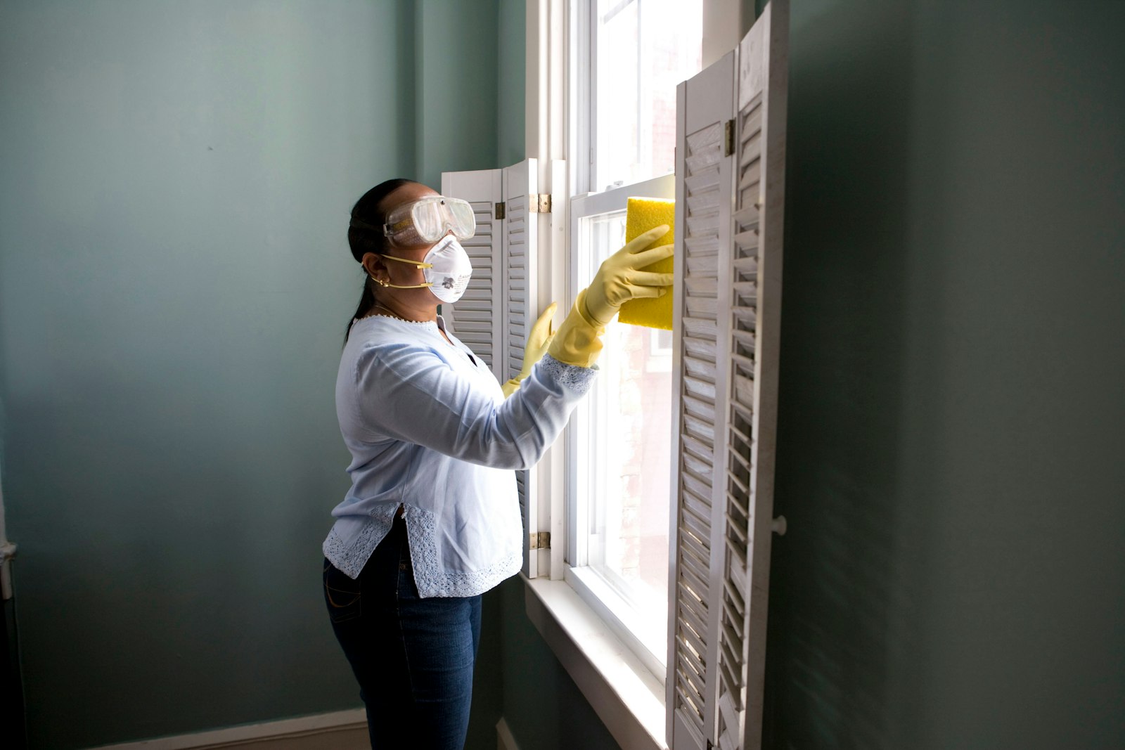 Cleaning equipment in a residential interior